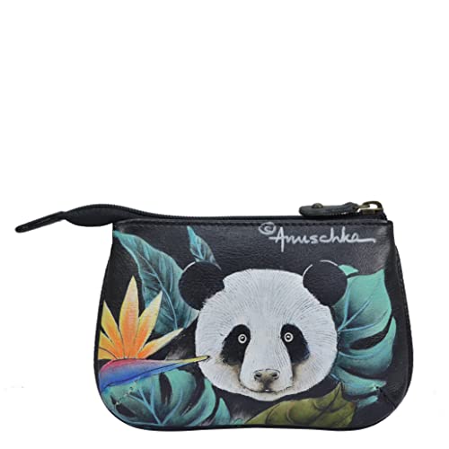 Anuschka Women’s Hand-Painted Genuine Leather Medium Zip Pouch - Coin and Key Pouch - Zippered, 2 Key Fobs2