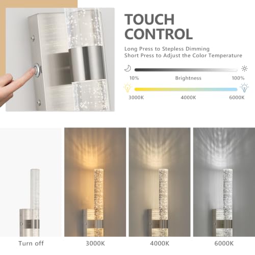 Image of Battery Operated Wall Sconces Set of 2, 20000mAh Rechargeable Wall Light