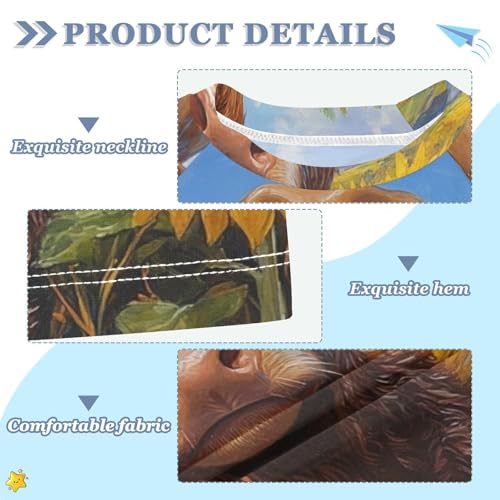 Boy Swimsuit Cowboy Hat Cow Sunflower Sunscreen T-Shirts Swimwear Sets UPF 50+3