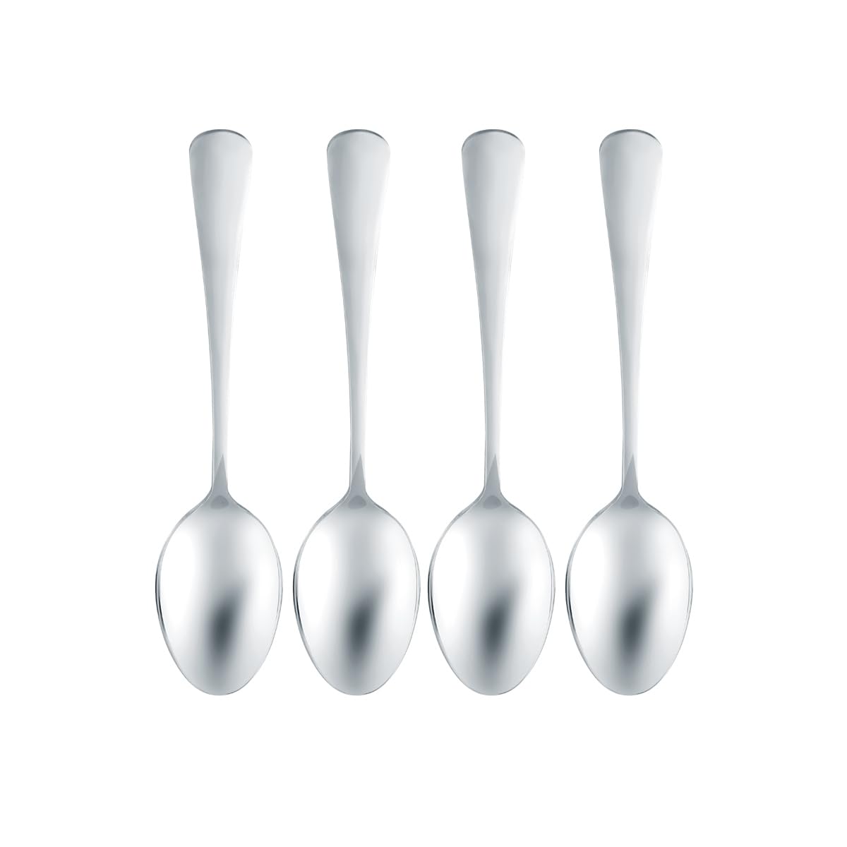 4pcs Stainless Steel Basic Table Spoon Set RF12542 Heavy Duty Spoons Cutlery Set Silverware for Home/Office/Party/Camping, Spoon Eating Utensils Set Service for 4, Mirror Polish 20.5cm