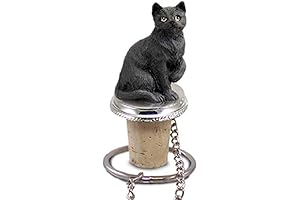 Conversation Concepts Black Shorthaired Tabby Cat Bottle Stopper