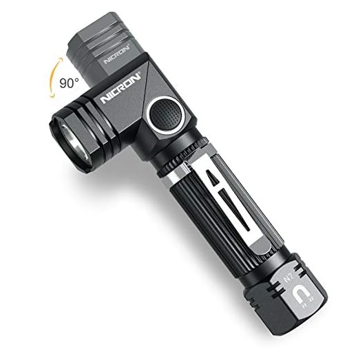 Flashlight, NICRON N7 600 Lumens Tactical Flashlight, 90 Degree Mini Flashlight Ip65 Waterproof Led Flashlight 4 Modes- Best High Lumens are for Camping, Outdoor, Hiking (Not Including Batteries)Gift