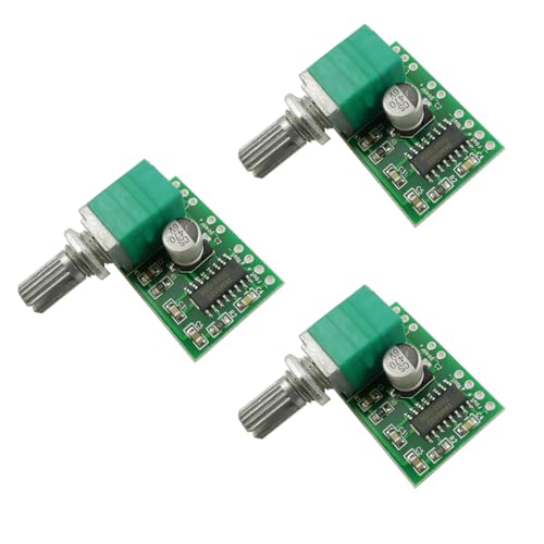 Ferwooh 3PCS Mini PAM8403 DC 5V 2 Channel Digital Power Audio Amplifier Board Module Dual-Channel 3W+3W with Potentiometer Volume Control