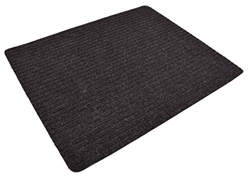 Stair Treads Collection Indoor Skid Slip Resistant Carpet Stair Tread Mat (Black, Matching Mat 24 in x 30 in)
