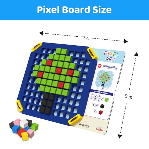 Image of Smartivity Pixel Art Puzzle - Educational Toy for Kids 4-8 Years I Build 40+ Creative Brain Puzzles - Jelly Fish, Car, Boat, Umbrella, Flower etc. I Birthday Gift for Boys & Girls 4-8 Years