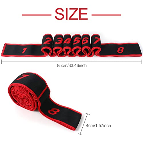 Quelcc Yoga Elastic Band, Latin Resistance Bands 8 Levels Intensity, Adjustable Multiple Loops Fitness Elastic Bands - Image 2