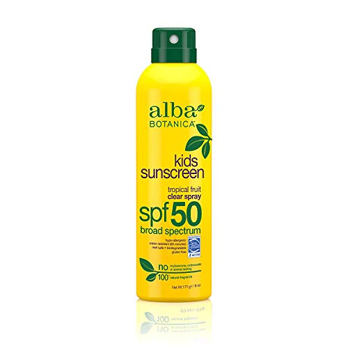 Alba Botanica Tropical Fruit Clear Spray Kids SPF 50 Sunscreen, 6 oz