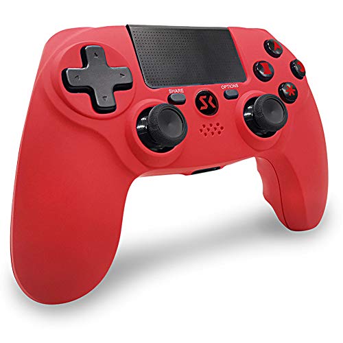 Mandos PS4 Inalambricos, Controlador de Juegos PS4 Inalámbrico Bluetooth Dual Shock Gamepad de Doble Vibración SIX-AXIS con Touch Pad y Conector de Audio para PlayStation 4 / PS3 / PC (Net)
