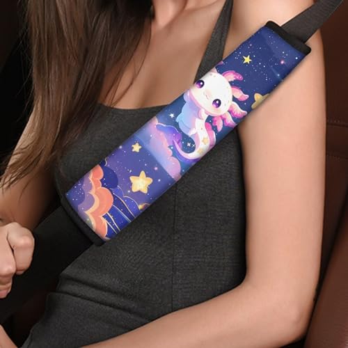 Image of AFPANQZ Galaxy Axolotl Car Seat Belt Pads Covers Harness Vehicle for Adults Kids 1 Pair /Set Safety Seatbelt Cushion Pads Kit Shoulder Straps Pads for Bags