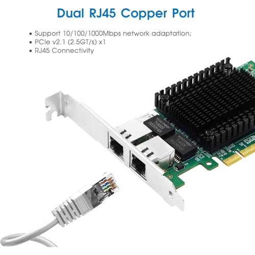 Adaptador de red Ethernet PCIe x4 de doble puerto 1G miniatura 3
