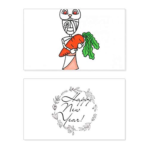 Tarjeta de Año Nuevo egipcia de Horus y conejos para felicitar a mamá