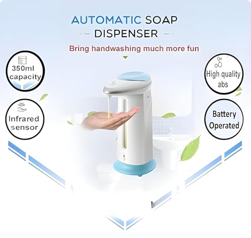 Image of Automatic Soap Dispenser for Bathroom & Kitchen, Infrared Sensor Touchless Liquid Soap Dispenser, Leakproof Hands-Free Soap Pump with Easy Refill Transparent Tank for Home, Office & Hotel(A1)