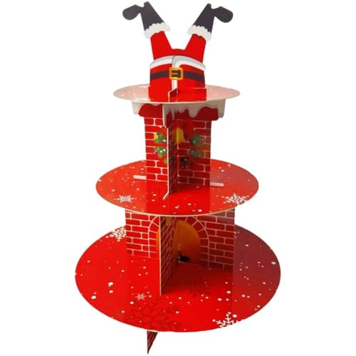Présentoir à gâteaux Père Noël 3 étages, la solution pour table encombrée