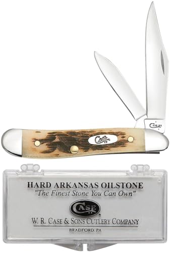 Case XX WR Pocket Knife Peanut, Amber Bone Handle W/Sharpening Stone - (6220 SS) - Length Closed: 2 7/8 Inches