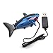 Tipmant Mini RC Fish Electronic Shark Remote Control Boat Ships & Submarine Swim in Water Pool Bathtub Kids Electric Toy (Black & Blue)