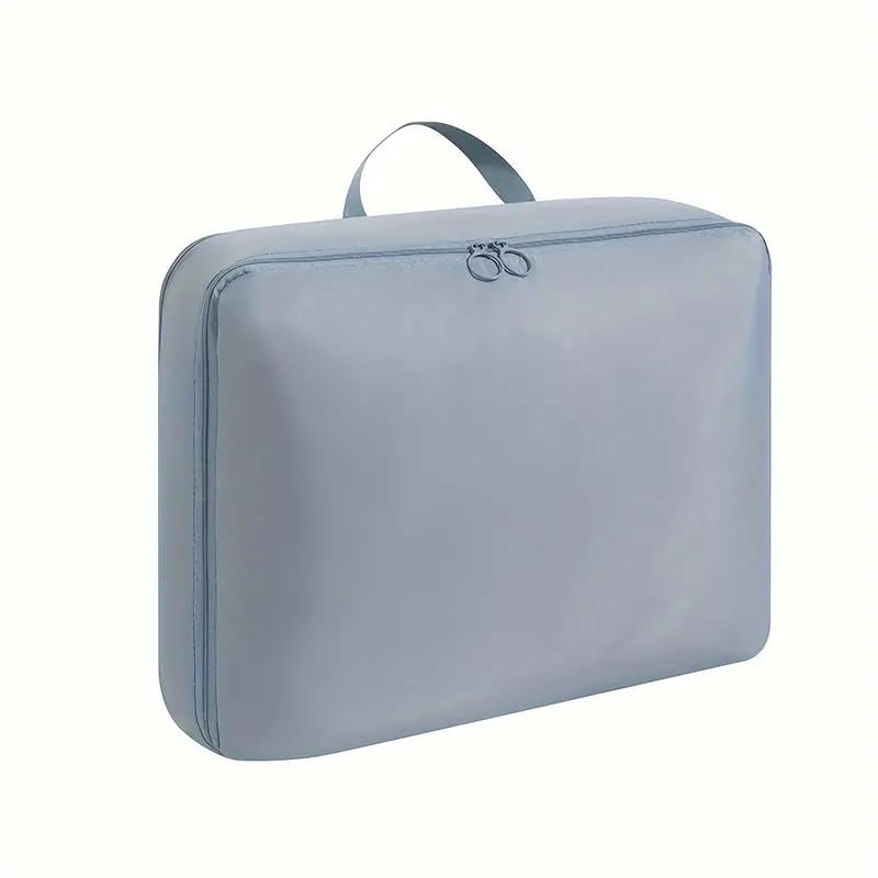 Image of JMC Compression Packing Cubes for Travel,Expandable Storage Bag Luggage Packing Organizers | Luggage Suitcase Organizer Compressed Travel Clothes Bag, GREY & BLUE