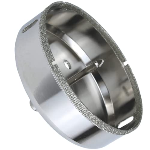 Drilax 4" Diamond Hole Saw | 1.5" Cutting Depth | Removable Pilot Pin & Triangular 3/8" Shank | Drilling for Ceramic, Porcelain, Tile, Quartz, Granite, Marble | Large Vent, Duct & Recessed Light Holes