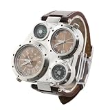 SOESFOUFU Orologio da Uomo Sportivo Dual Quartz Serie 9145 con Cinturino in Pu Resistente e Cassa in Lega Robusta per Attività All'aperto