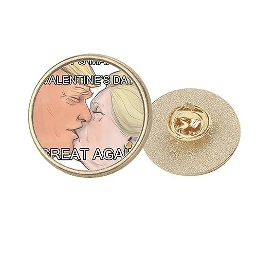 Broche ronde président américain en métal doré pour sublimer votre veste de costume