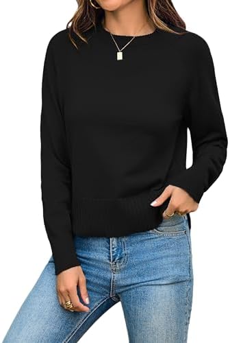Totatuit Women Cute Cropped Sweater Mock Neck Long Sleeve Lightwe...