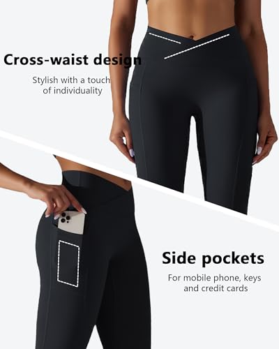 Leggings de Sport pour Femmes Taille Haute Long Opaques Pantalons de Yoga avec Poches Collants de Fitness Yoga Gym Course – Image 5