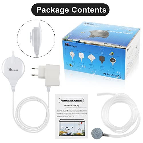 Xcsaide Pompa ad Aria per Acquario, Pompa di Ossigeno Super Silenziosa, Rumore Meno di 38dB 1.8W Pompa di Ossigeno Potente con Ventosa a Tubo d'Aria con Pietre d'Aria per Acquari Nano, Acquari Nano - Image 7