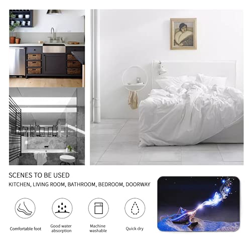 Flannel Rug 60X90Cmmagical Aladdin Lamp Soft Flannel Microfiber Bathroom Carpet Non-Slip Floor Mat Bathtub Accessories Ljn #TOP3