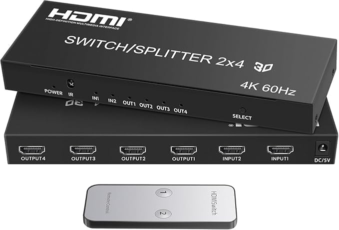 Amazon | avedio links 4K@60Hz HDMI 分配器 2入力4出力 HDMI切替器