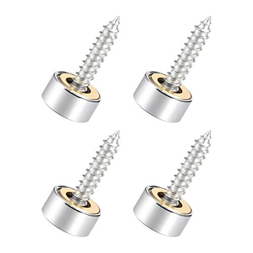 QUARKZMAN 10mm Miroir Vis Cache Vis x 4PCS Poli Inoxydable Acier Décoratif Capuchons Couvercle Attaches pour Décoratif Miroir et Signe Publicité...