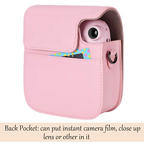Tiessic Instant Mini 11 Case Compatible With Fujifilm Instax Mini 11 Camera With Shoulder Strap And Pocket - Blush Pink #TOP3