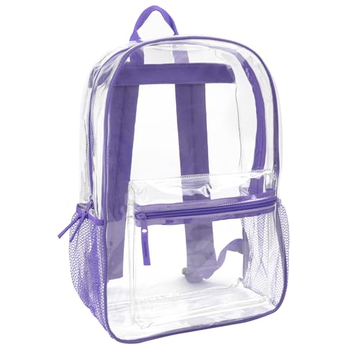 Image of Trail maker Clear Backpack Heavy Duty with Padded Straps, Side Pockets for Kids, Boys, Girls, School, Stadium Approved Events