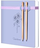 Yoment Sketch Book Square Sketchbook for Drawing Cute 8x8 Blank Drawing Notebook 160 Pages Leather Sketch Pad with 2 Pencils Thick 120GSM Art Sketchbooks Journal for Kid Women Adult,Gift Boxed,Purple