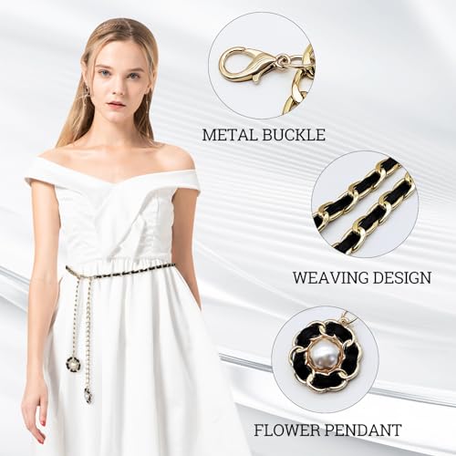 FuninCrea Chain Belt, Metal Belts for Women Adjustable Waist Chain Trendy Gold Chain Belt Long Belts for Women Dress Jeans3