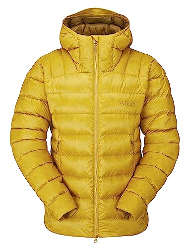 Rab Women's Electron Pro 800-Fill Down Hooded Jacket for Climbing and Mountaineering - Sahara - X-Large
