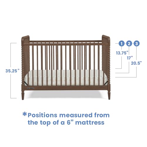 Image of Delta Children Saint 4-in-1 Convertible Crib - Greenguard Gold Certified, Teak Brown