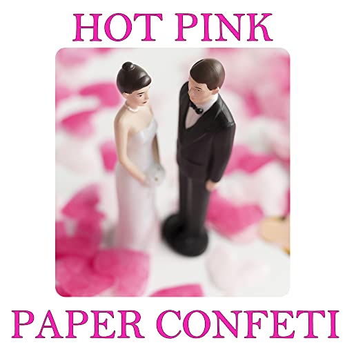 Confetes de coração rosa choque de 2,54 cm 4000 peças de papel confete biodegradável para festa de c