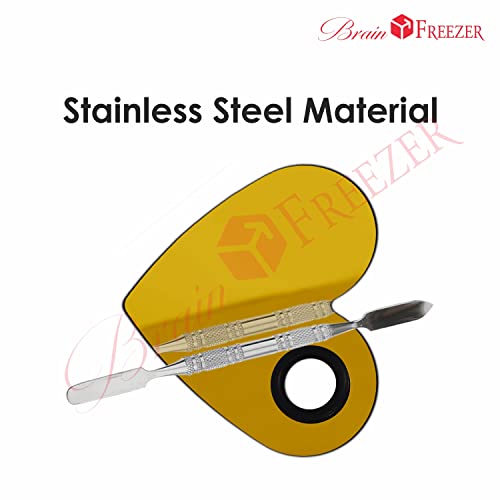 Image of Brain Freezer Shiny Makeup Palette with Stainless Steel Heart Shape Spatula, Golden 100 g