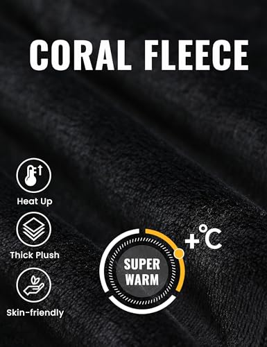 Yeokou Womens Fleece Pajama Pants Warm Fuzzy Cozy Mens Sleep Bottoms With Pockets(-Black-M)4