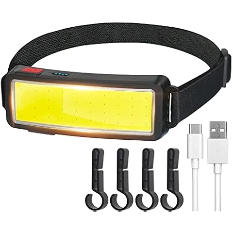 DARKBEAM LED Headlamp Flashlight 1200 Lumen USB Rechargeable COB Floodlight Lightweight, Waterproof Headlight - Work Light for Hard Hat - Car Maintenance and Construction - Cycling Fishing Outdoor Cover