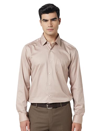 Image of Arrow Men Cotton Slim Fit Shirt (ARAEOSH1721 Lt. Brown, 42)