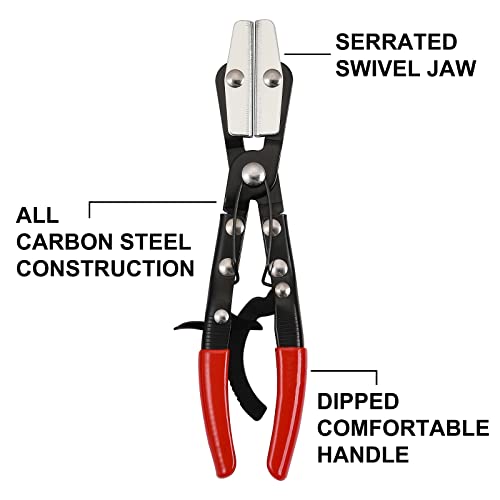 Image of Mayouko Metal Hose Pinch Off Pliers, Automatic Locking Ratcheting, Pliers for Coolant Hose, Radiator Hose, Fuel Hose, Carbon Steel, 8 inch, 10 inch, 12 inch