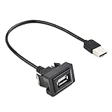 mainlly Dashboard Flush Mount USB Car Male -Female Extension Cable Adapter Fit for Toyota