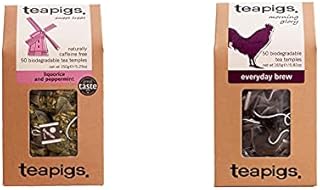 Teapigs Liquorice and Peppermint Tea Made With Whole Flowers (1 Pack of 50 Tea Bags) & Everyday Brew Tea Bags Made with Whole Leaves (1 Pack of 50 Tea Bags)