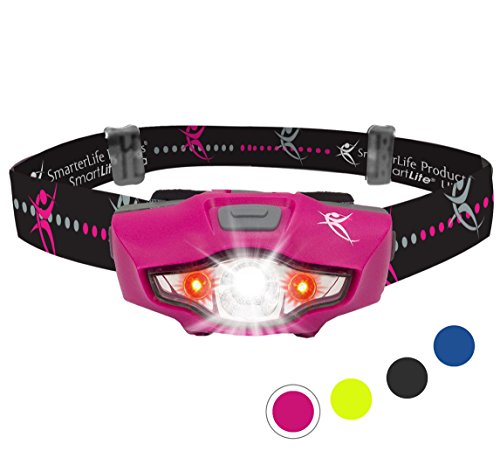 LED Headlamp Flashlight - 4 White and 2 Red LED Head Lamp Modes