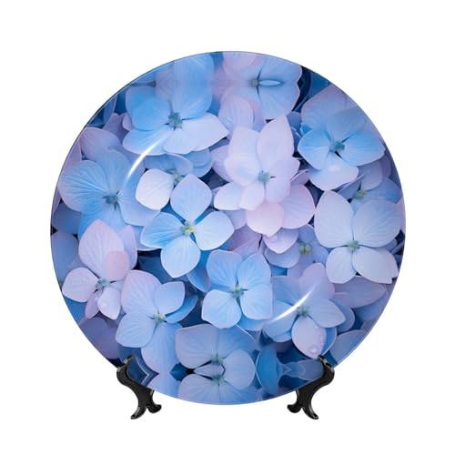 PHAYAH Hydrangea Bone Porcelain Decorative Plate Durable Smooth and Perfect Decoration for Home, Office and Coffee Shop 10in
