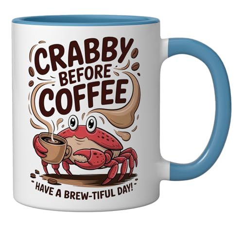 Taza de cerámica azul/blanca para amantes del café miniatura 2