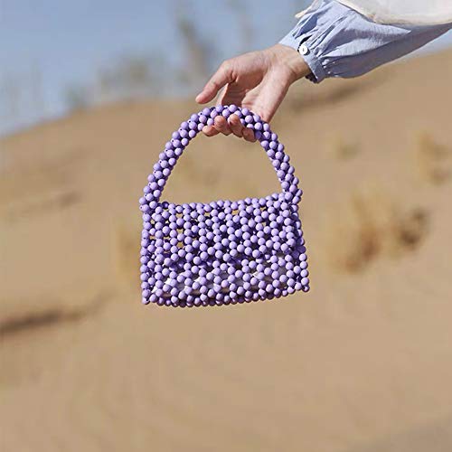 Image of YUSHINY Candy Color Acrylic Beaded Hollow Handbag Evening Clutch Triangle Bags for Wedding Party | Acrylic