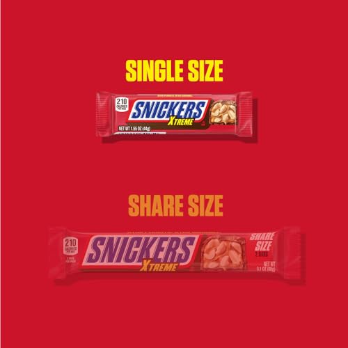 SNICKERS Xtreme Peanut and Caramel Chocolate Candy Bar, 24 Count | Quick snack, chocolate bar, candy bars, chocolate snacks, peanut caramel candy bar, 1.55 oz - image 3