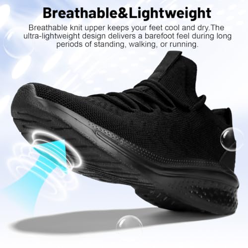 Image of Pujcs Womens Walking Running Shoes Slip-on Breathable Mesh Tennis Sneakers | Lightweight Non-Slip Shoes-Cushioned Athletic Sneakers for Gym Hiking Workout Casual Work