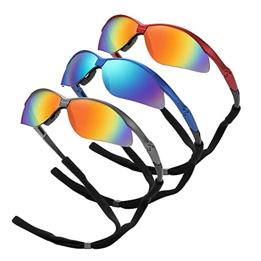 CXCEN 3 Pack Sport Sunglasses for Men Women Youth Baseball Fishing Cycling Running Shades UV Protection
